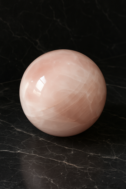 Rosenquarz-Kugel 15 cm – 5.3 kg – Herzstein für Liebe & Harmonie