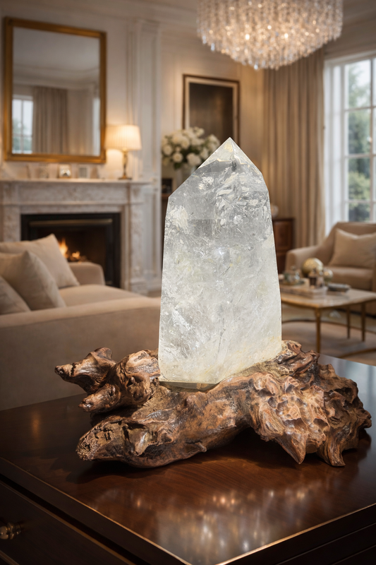 Riesige Bergkristallspitze mit Regenbogen | 6,95 kg, 35cm | Brasilien