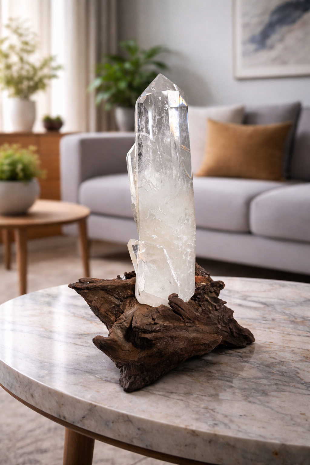 Monumentale Bergkristallspitze mit Babyspitzen – 52 cm Statement Piece