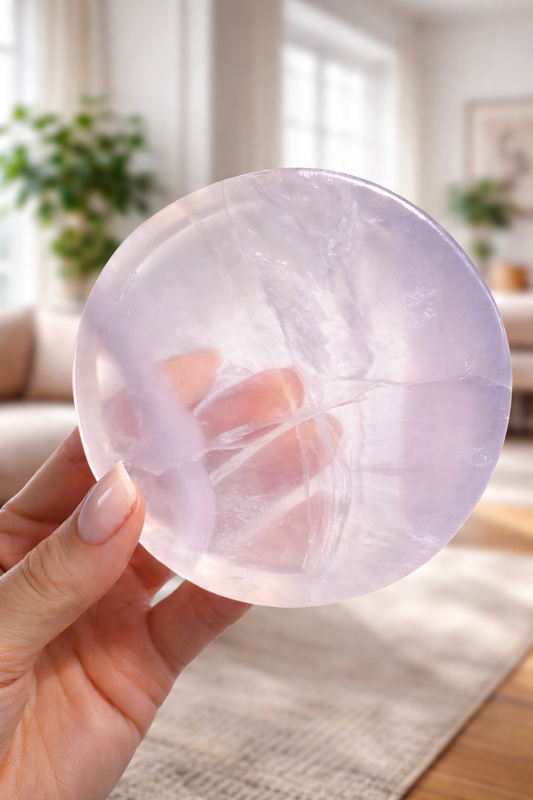 Pastellfluorit Kristallschale – 10 cm, 293 g – Sanft klärende Edelsteinschale in zarter Farbvielfalt 💜🌿