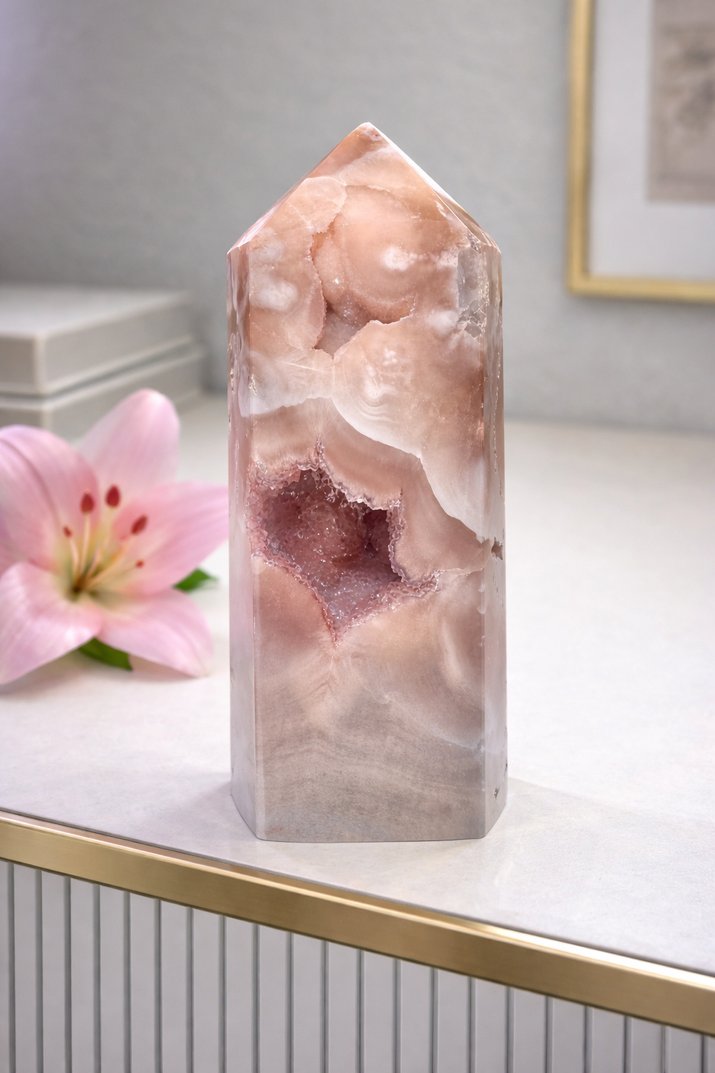 Exklusive Pink Amethyst Spitze 13,5 cm – 574 g 💖 Rosa Kristall – Brasilien