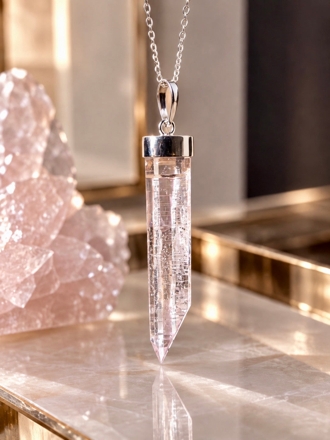 Lemurian Quartz Anhänger – 925 Silber | 3 Grössen