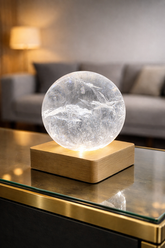 Echtholz-LED-Lampe 8,5×8,5 cm zum Beleuchten von Kristallen 💡💎