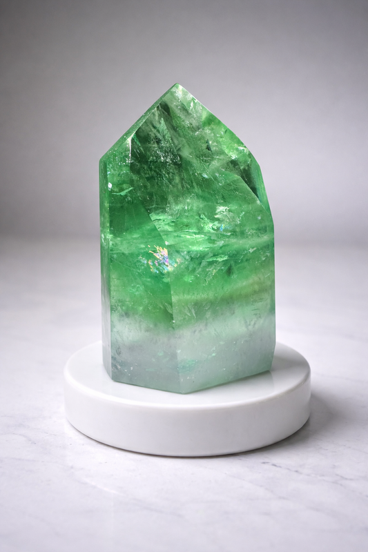 Fluorit Spitze grün klar 6,5 cm | Seltene Qualität 139 g | Brasilien