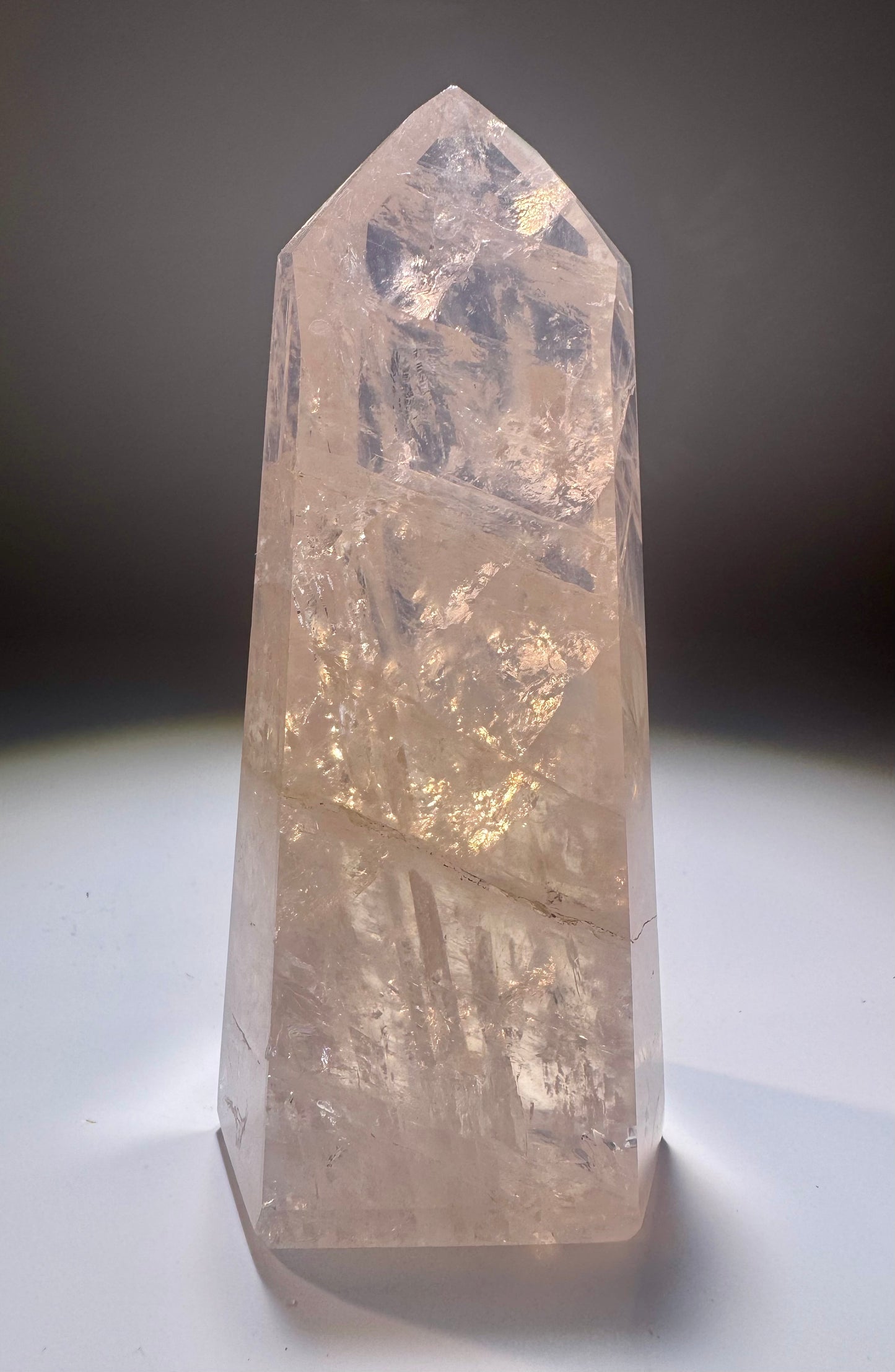 Rosenquarz Spitze 12,5 cm – Extra klare Premiumqualität in zartem Rosa aus Brasilien 💗