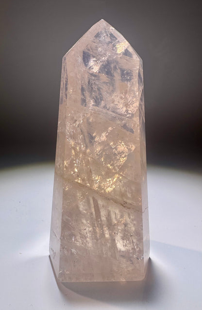 Rosenquarz Spitze 12,5 cm – Extra klare Premiumqualität in zartem Rosa aus Brasilien 💗