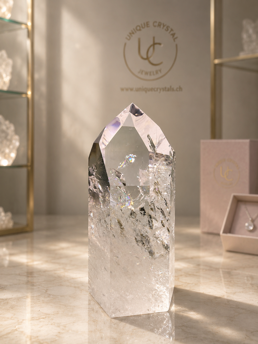 Cristal lemurien extra clair super qualité extra 14 cm, 541 g de Bahia, Brésil