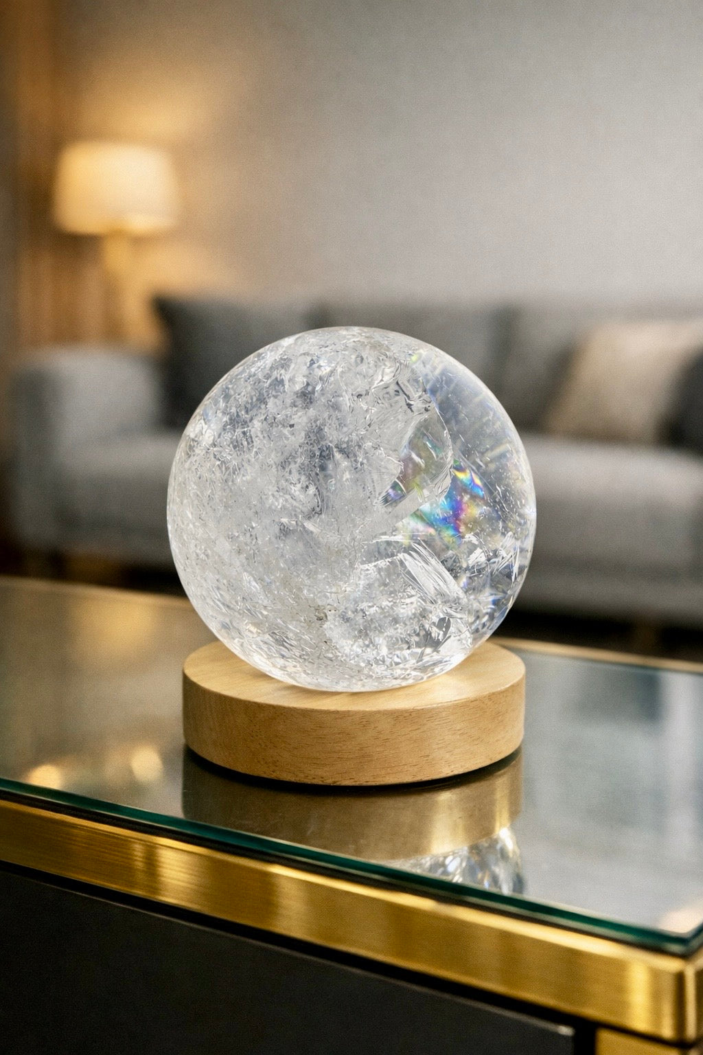 Wunderschöne Bergkristallkugel 9 cm – Handgeschliffen aus Brasilien 🌈✨