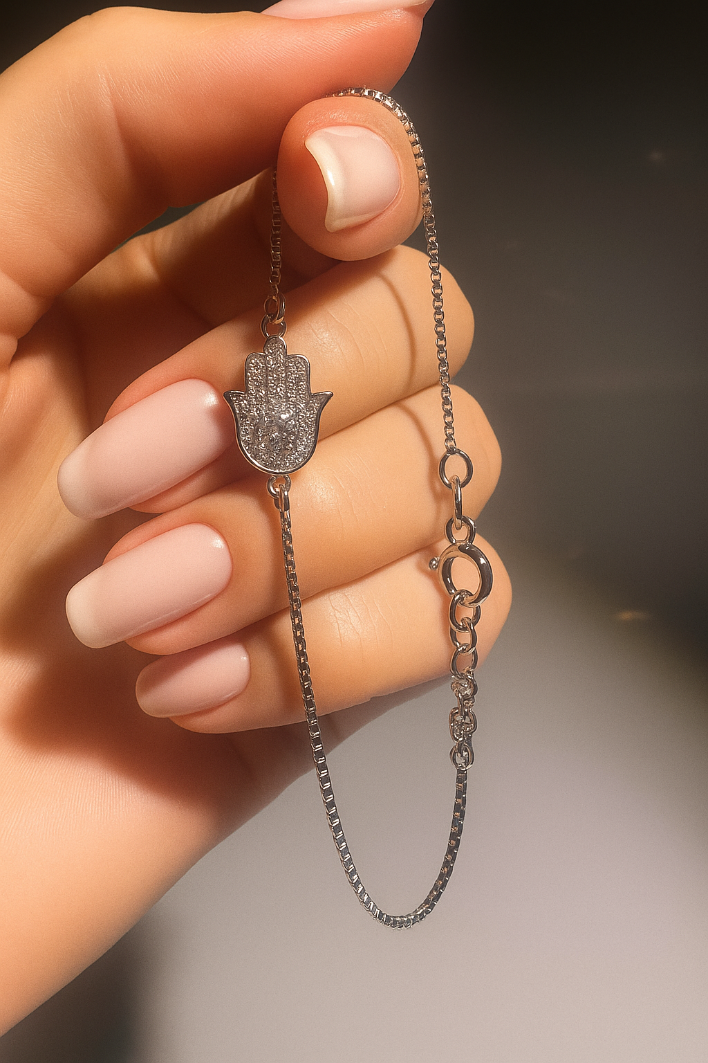 Armband mit Fatima-Hand – 925 Silber rhodiniert