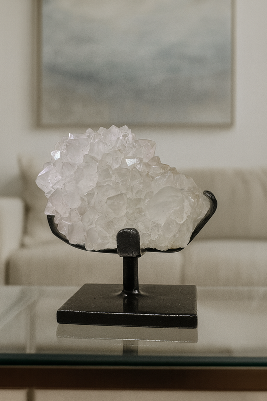 Grosse weisse Quarz Blume 11.5cm – Stalaktit Unikat aus Uruguay | Transparent & klar | Edelstein Rarität