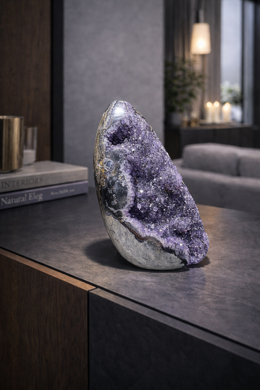 Rainbow Amethyst Cutbase - 12cm, 697g