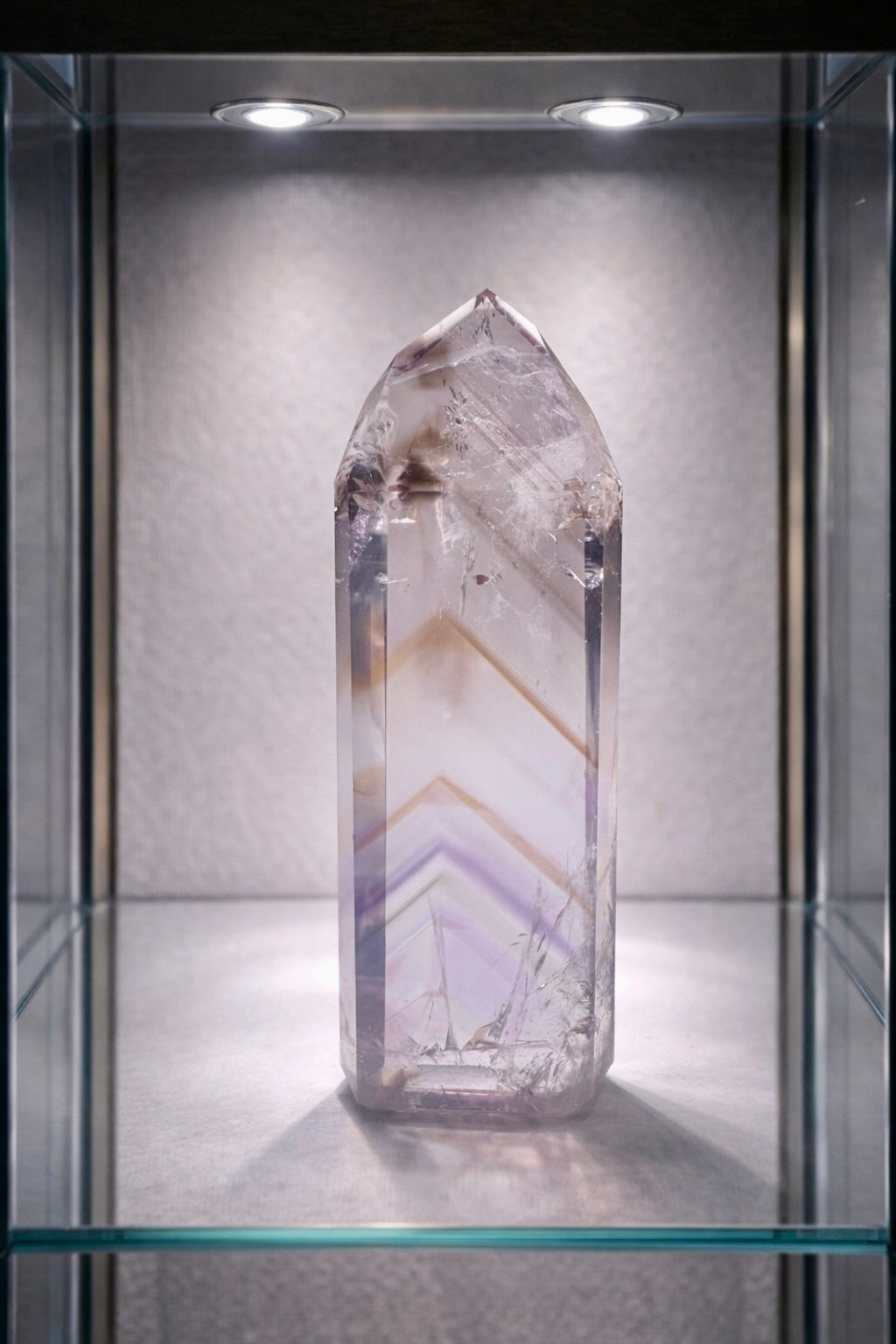 Ametrin-Phantomspitze mit Regenbogen – 7,5 cm, Museumsqualität