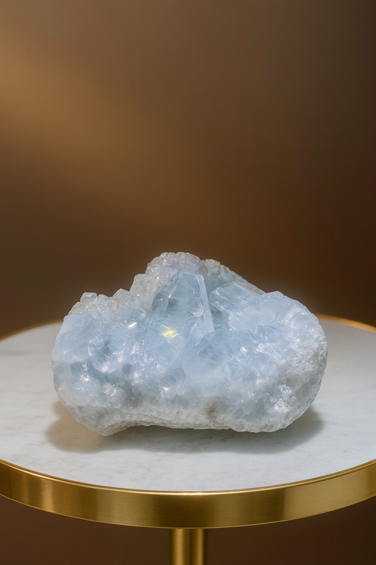 Celestin Stufe aus Madagaskar 💎 Klar & funkelnd ✨ Museumsqualität 7.7 cm