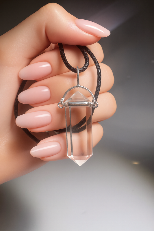 Bergkristall Anhänger 925 Silber – klare Spitze & starker Energie