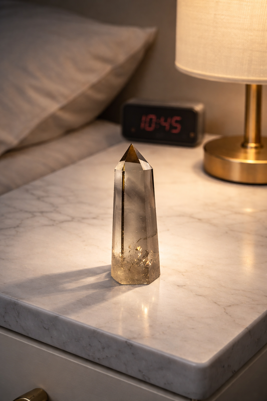 Mini Citrin Spitze mit Phantom - 6cm