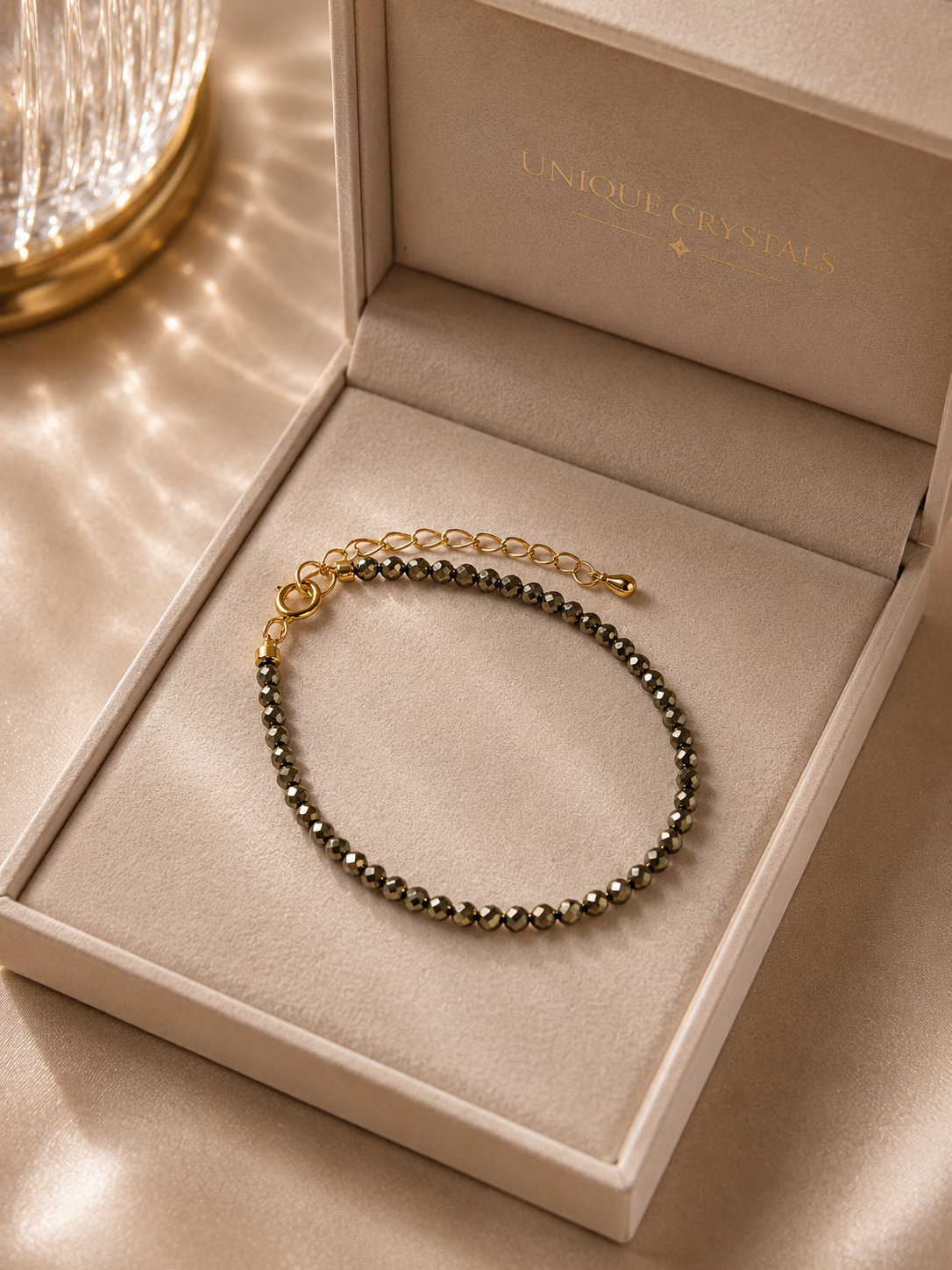 Facettiertes Kristallarmband mit Silber- oder Gold-Hardware
