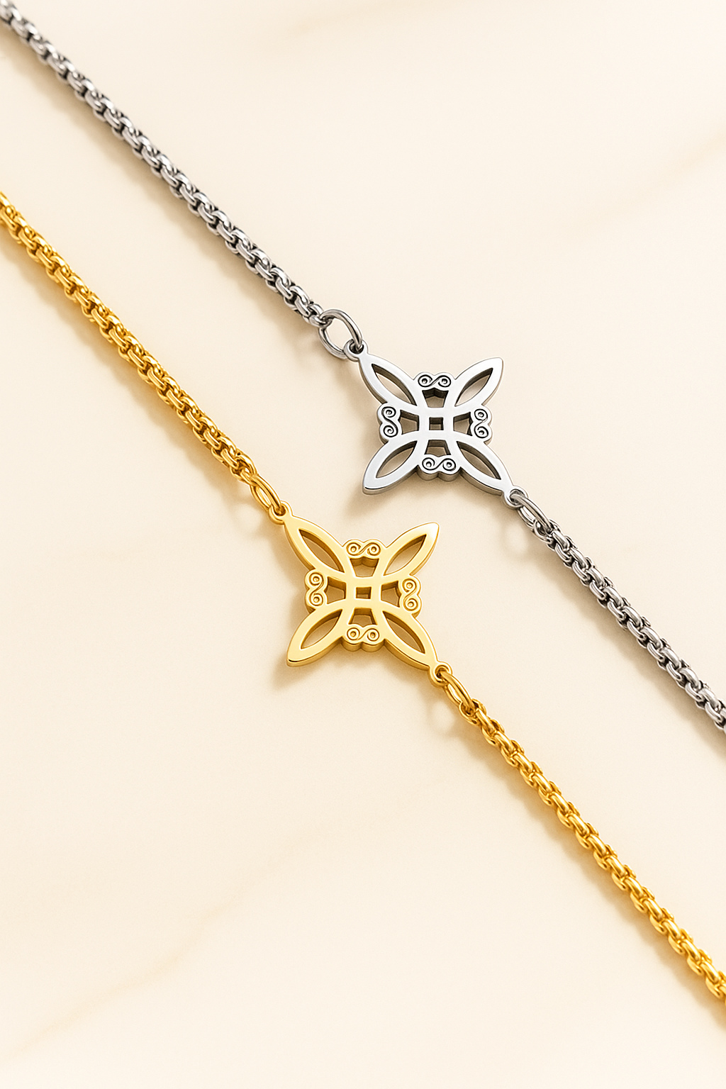 Keltisches Blütenarmband aus Edelstahl – Harmonie & Schutz ✨