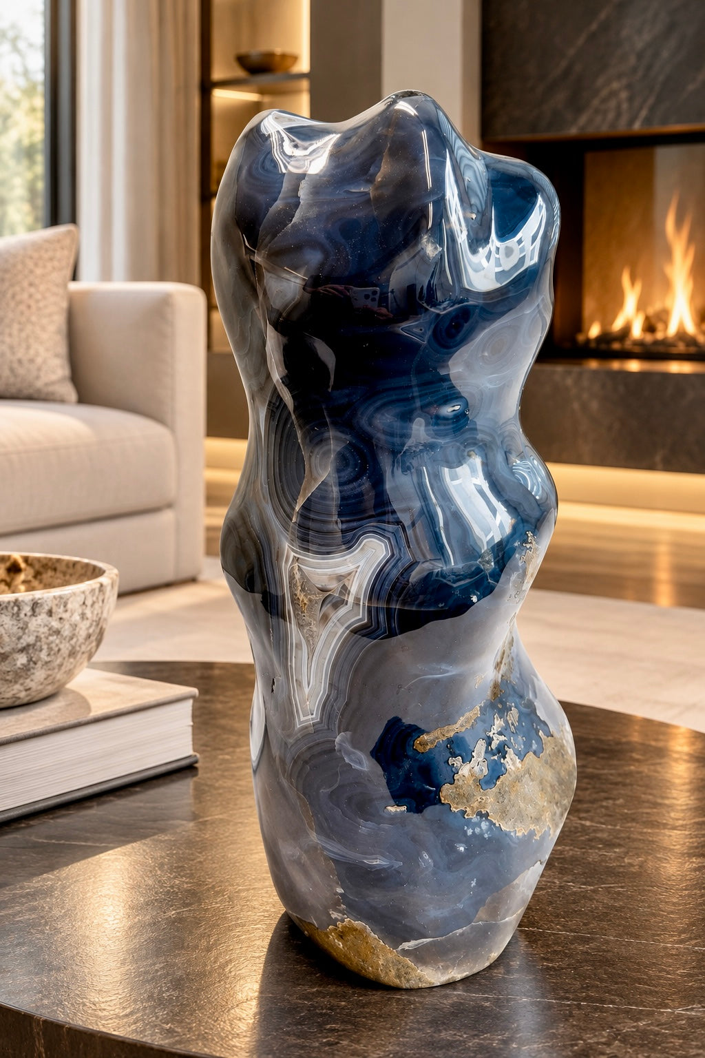 XXL agate crystal freeform sculpture from Uruguay, 35 cm, 12 kg
