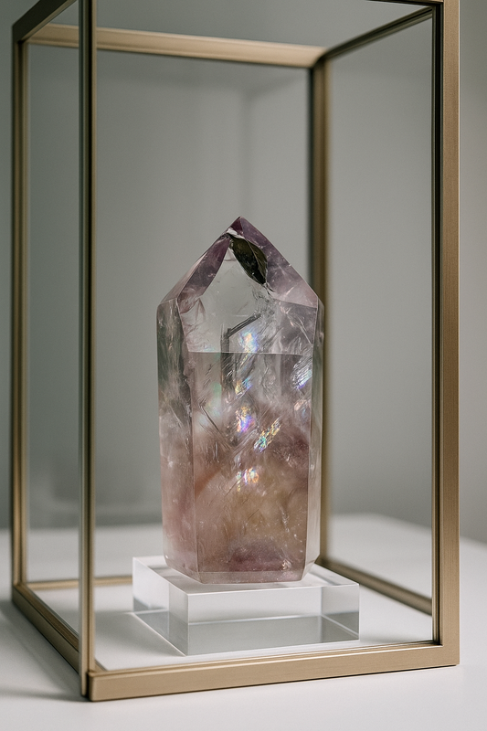 Fluoreszierende Ametrin-Phantomspitze – 8,5 cm, 154 g | Museumsqualität aus Brasilien mit UV-Effekt & Regenbogen