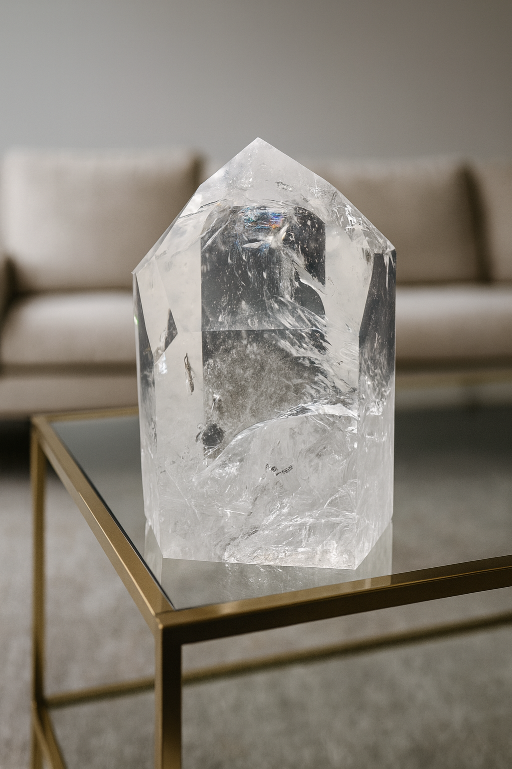 Bergkristall 12.5 cm, 1.1 kg – voller Regenbogen & magischen Einschlüssen 💎