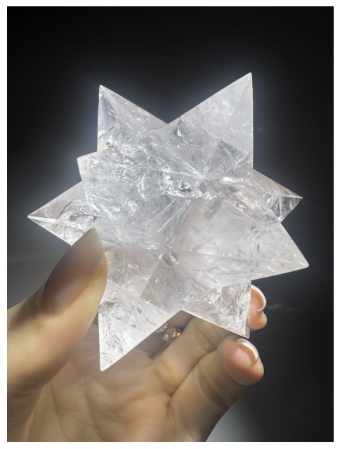 Merkaba Stern aus Bergkristall 7,6 cm – Extra klare Lichtenergie 💎