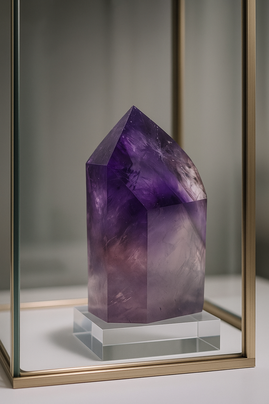 Ametrinspitze 8,4 cm – klarer Edelstein mit Phantomen | Amethyst-Citrin Unikat 93 g Brasilien