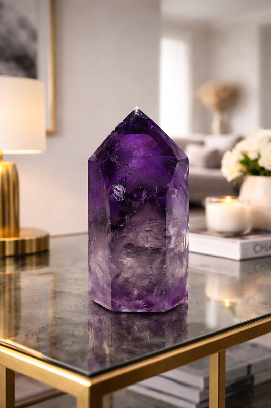 Amethyst Phantom Bergkristall Spitze - 10cm, 335g