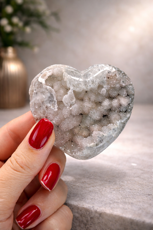 Zart rosa Rainbow Amethyst Herz - 7cm, 139g