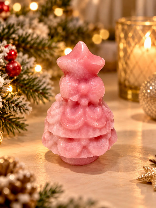 Kristall-Weihnachtsbaum 6 cm – Rosenquarz, Opal, Jade oder Aventurin