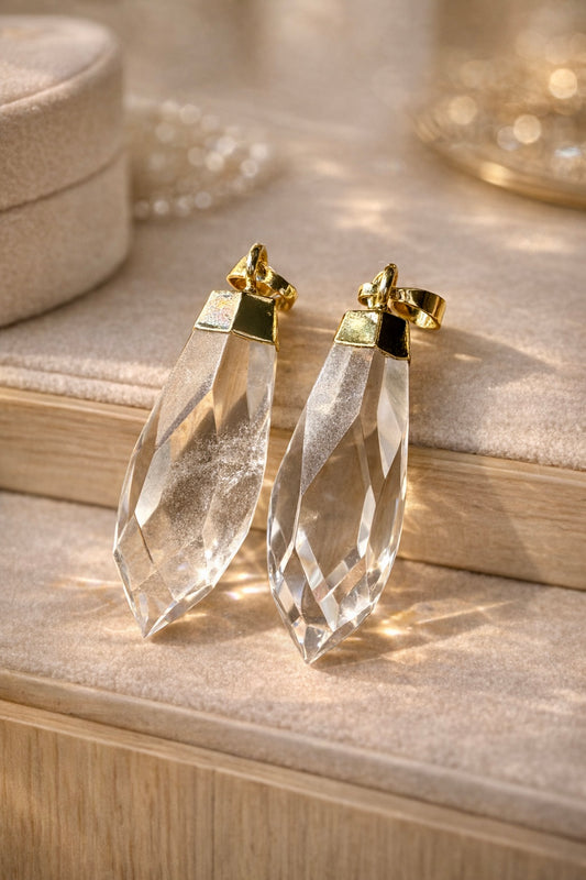 Doppelspitze Kristallanhänger – Bergkristall| 18 Karat vergoldet