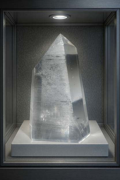 Schwarzer Phantom Bergkristall / Lemurian (sehr klar) 🖤 - 8.6cm, 225g