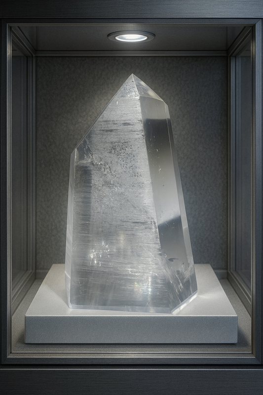 Schwarzer Phantom Bergkristall / Lemurian (sehr klar) 🖤 - 8.6cm, 225g