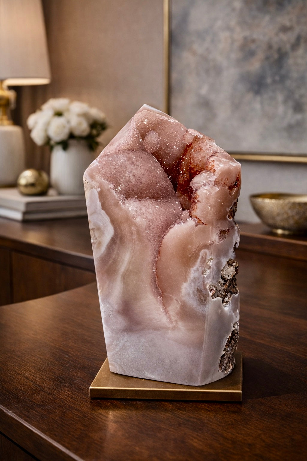 Exklusiver Pink Amethyst Turm 💗 12,5 cm – 1,01 kg Blumen-Kristalle