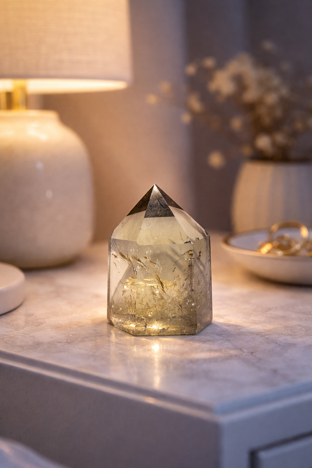 Mini Citrin Spitze mit Phantom - 4.5cm