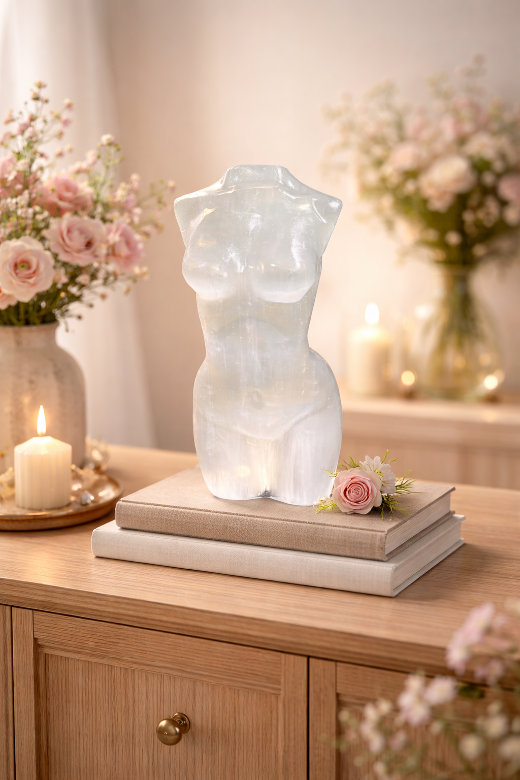 Selenit Frauenkörper 21 cm, 1.95kg – Lichtvolle Eleganz & sanfte Energie ✨