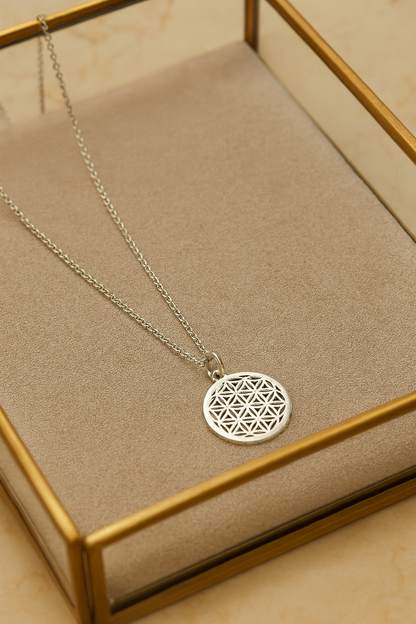 Blume des Lebens Kette 925 Silber | Zartes Schutzsymbol