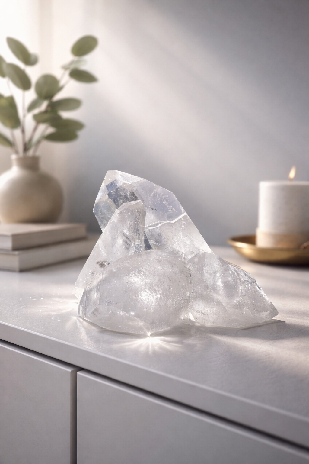 Hochwertige Bergkristall Stufe aus Brasilien – 9 cm, 204 g, extraklar, naturbelassen & hochwertig