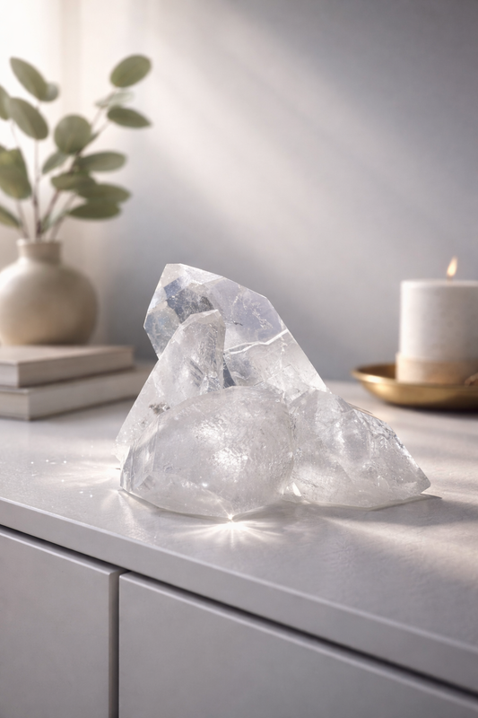 Hochwertige Bergkristall Stufe aus Brasilien – 9 cm, 204 g, extraklar, naturbelassen & hochwertig