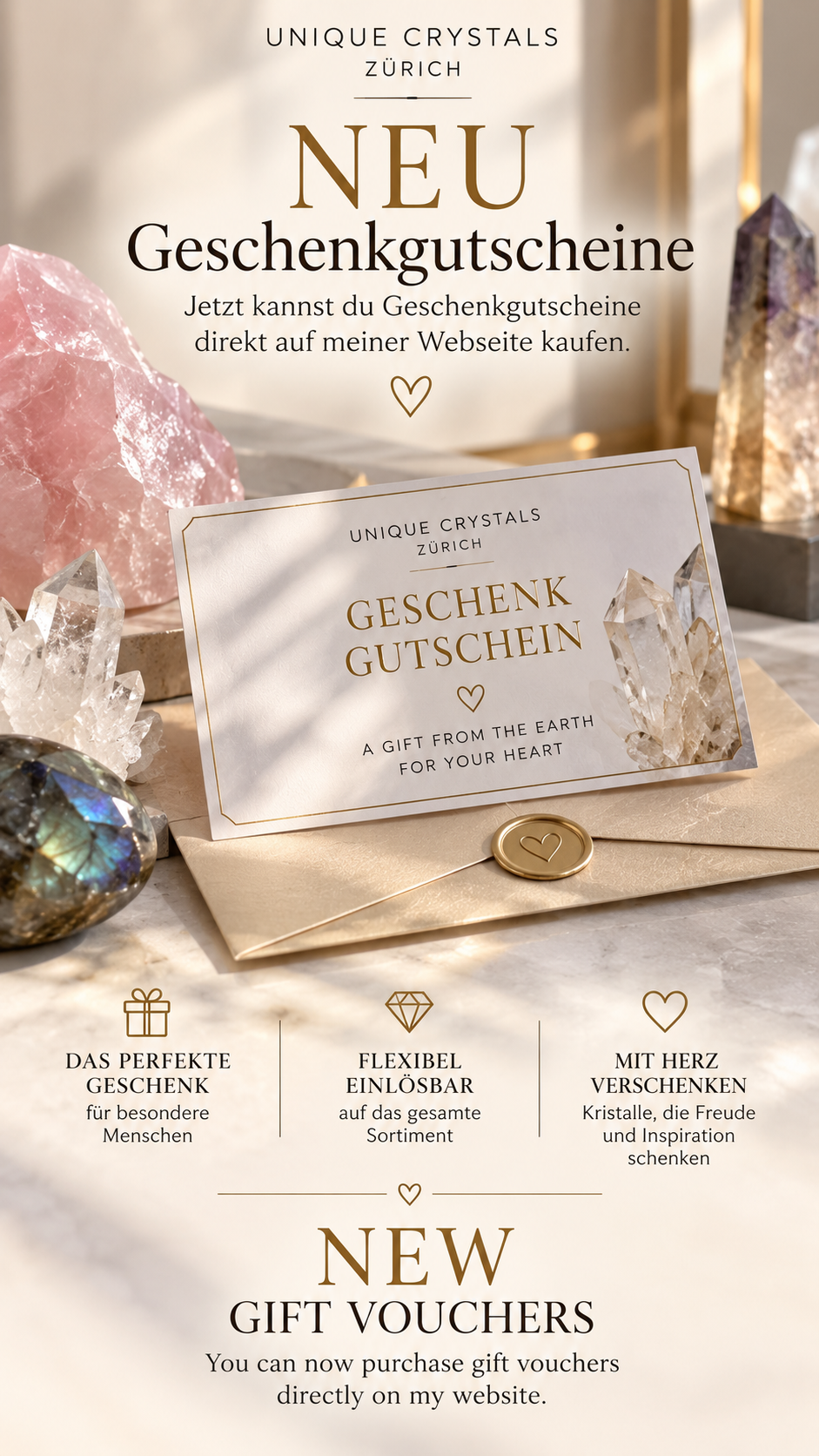UNIQUE CRYSTALS Geschenkgutschein