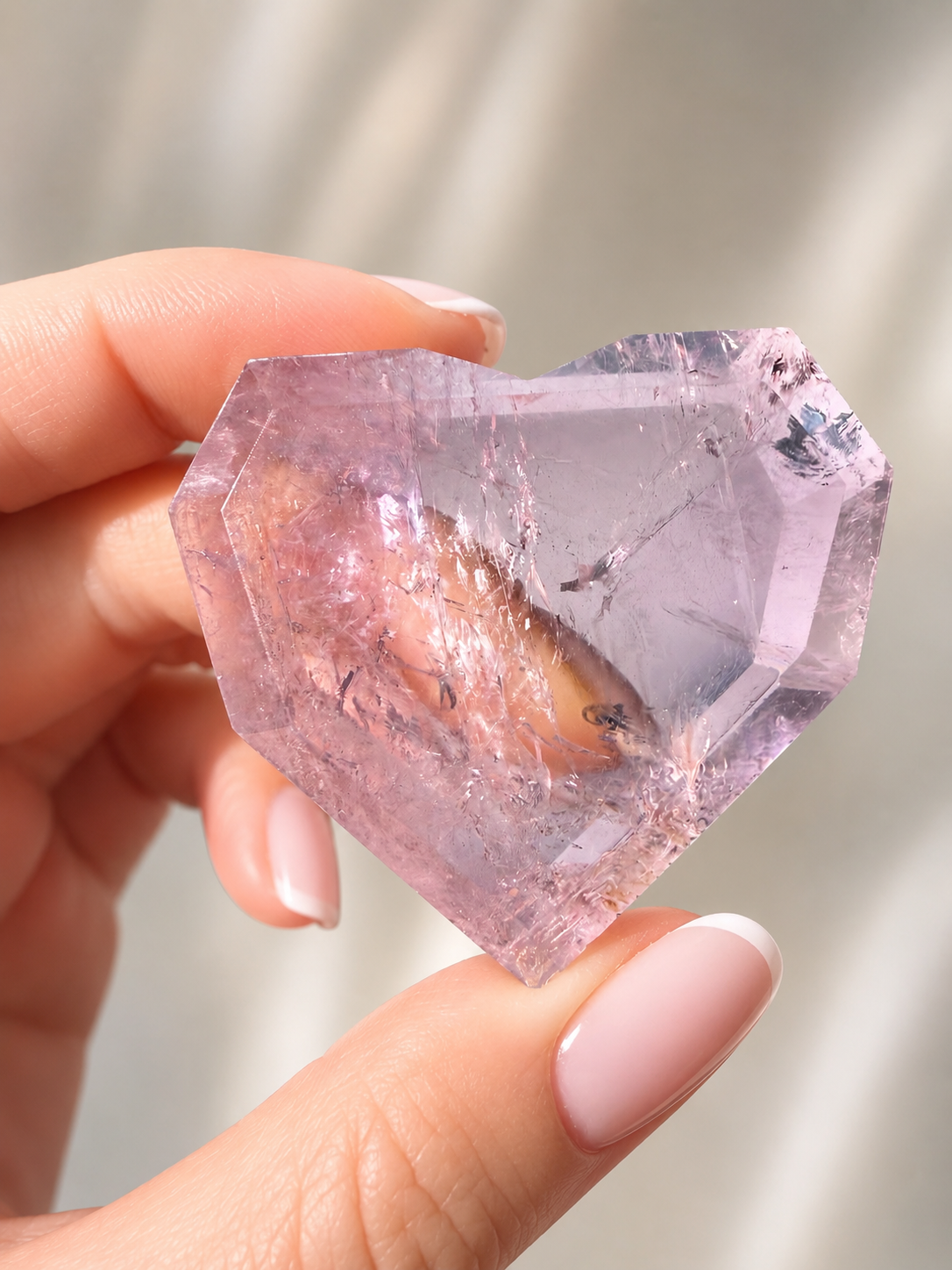 Facettierte Amethyst Herzen aus Brasilien – extra klare 1A Qualität