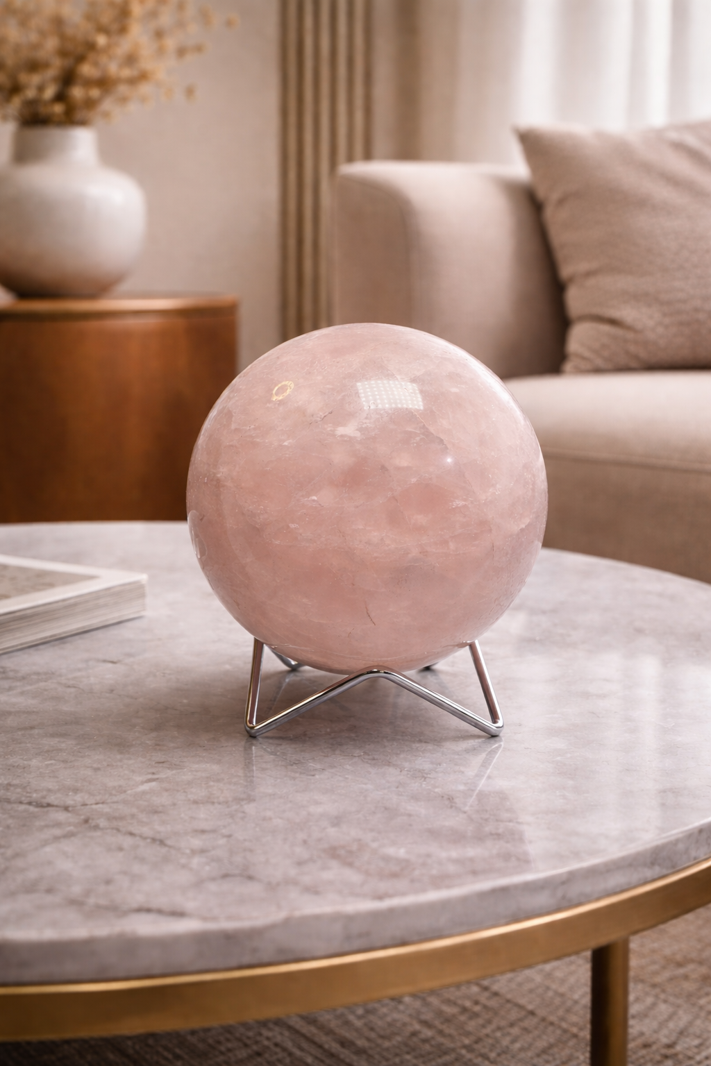 Rosenquarz Kugel - 11.5cm, 2.43kg