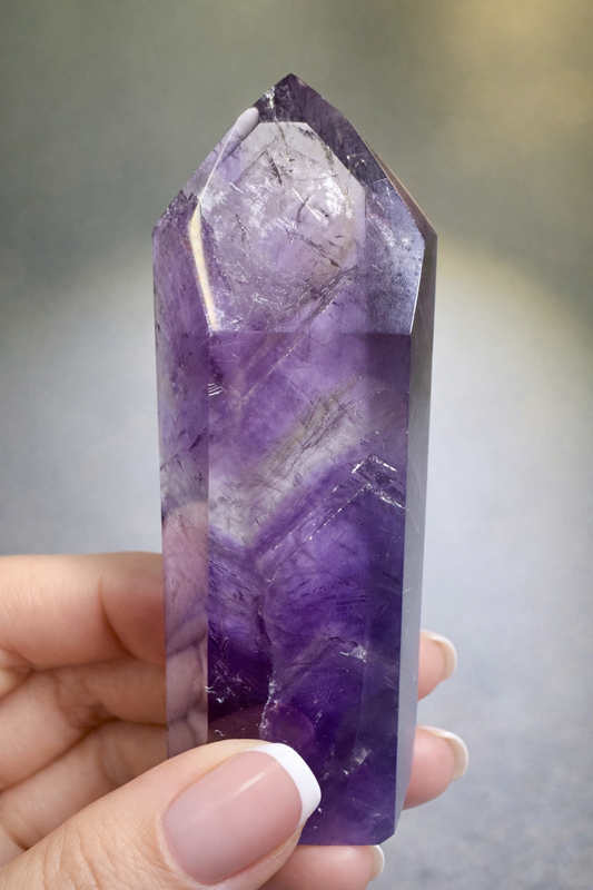 Zauberhafte hochwertige Phantom Ametrin Spitze (Amethyst/Citrin) ✨💜 - 8.2cm, 78g