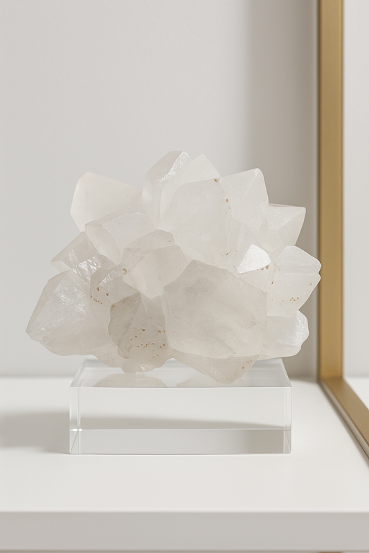 Exklusive Quarzblüte 7.3cm – Stalaktit Unikat aus Uruguay | Weiss & Transparent | Edelstein Raritä