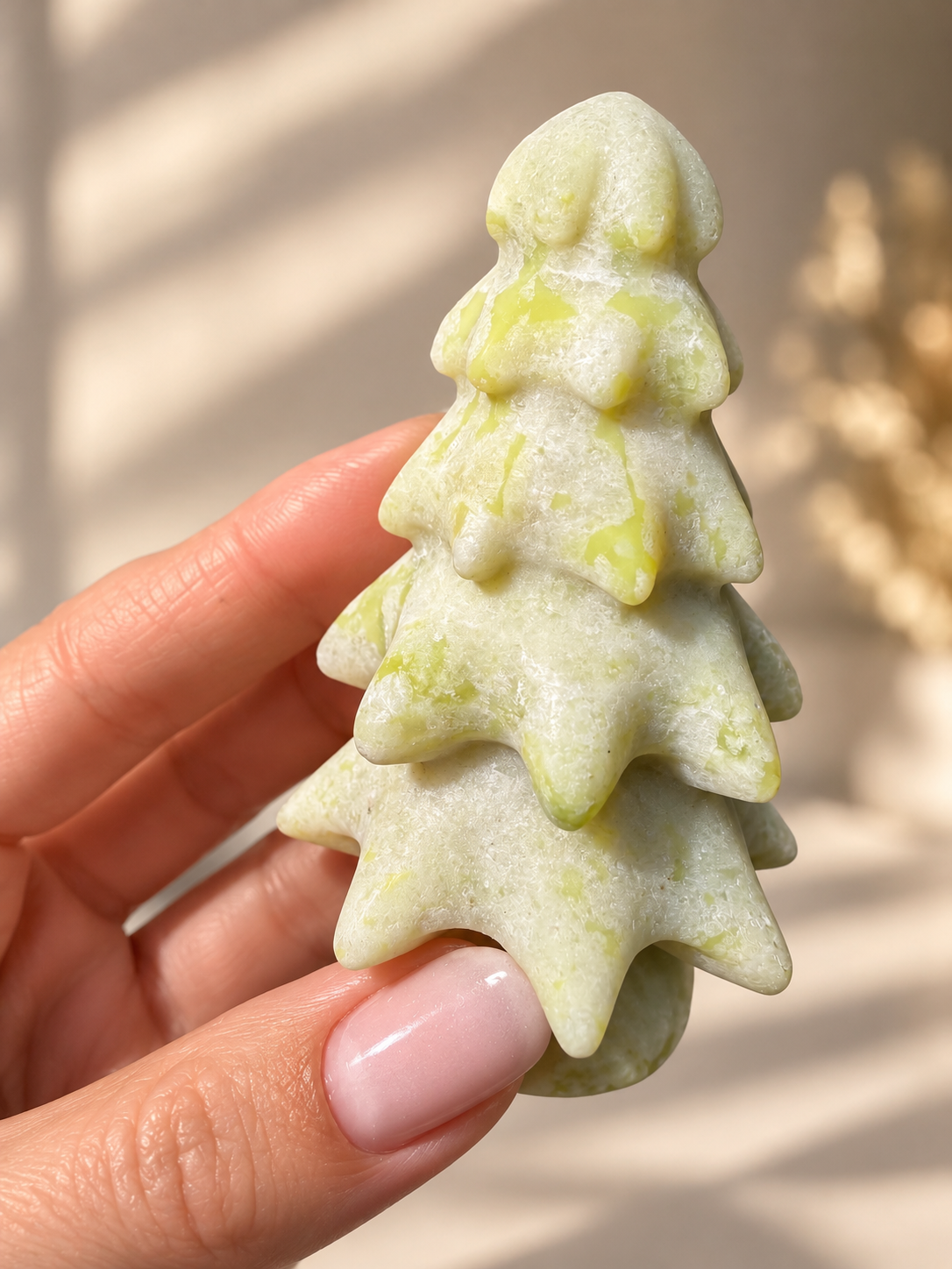 Kristall Tannenbäumchen – Jade, Rosenquarz & Aventurin 🎄✨