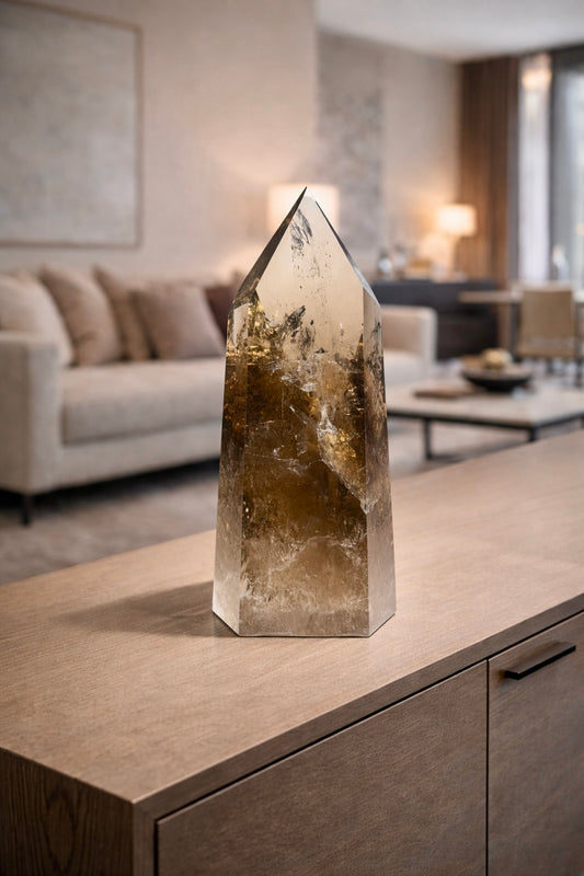 Rauchquarz-Spitze 27 cm – Extra klarer Kristall aus Brasilien kaufen