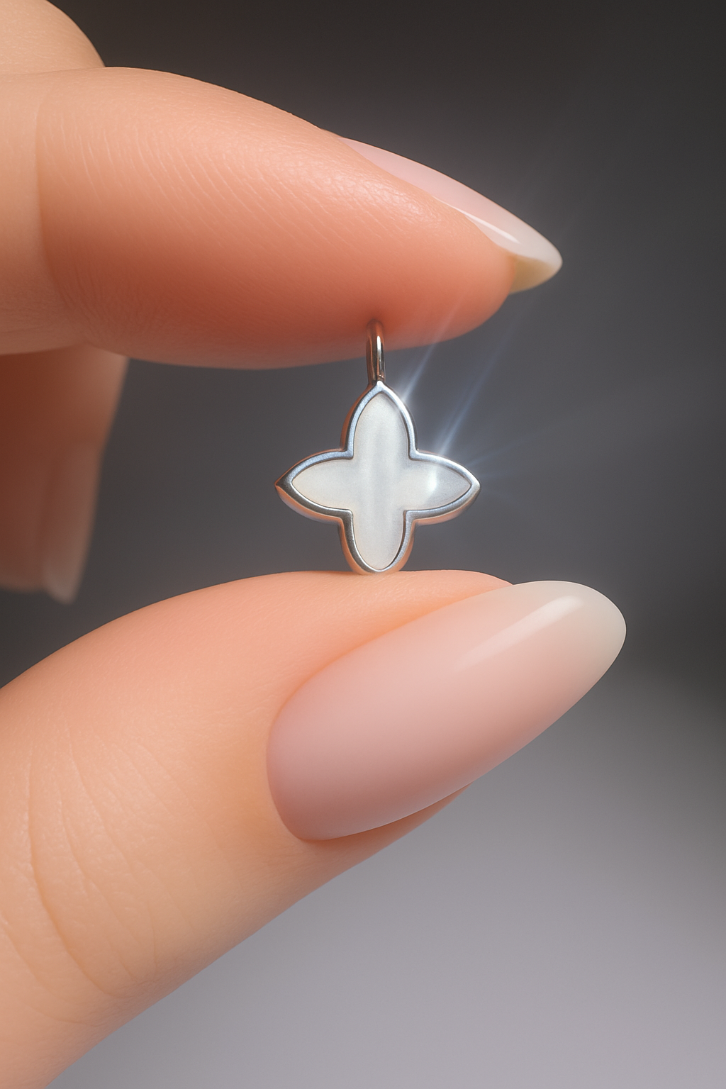 Perlmutt-Blüten-Anhänger I Blumen Charm 925 Silber