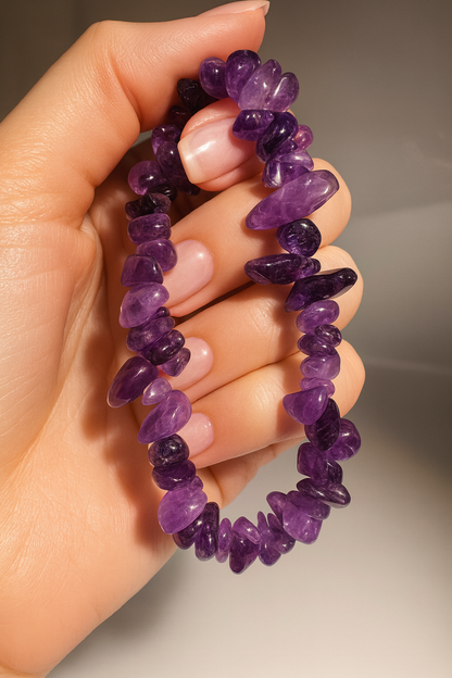 Mystisches 3er Edelstein-Armbandset – Amethyst, Purple Jade & Dark Amethyst 💜✨