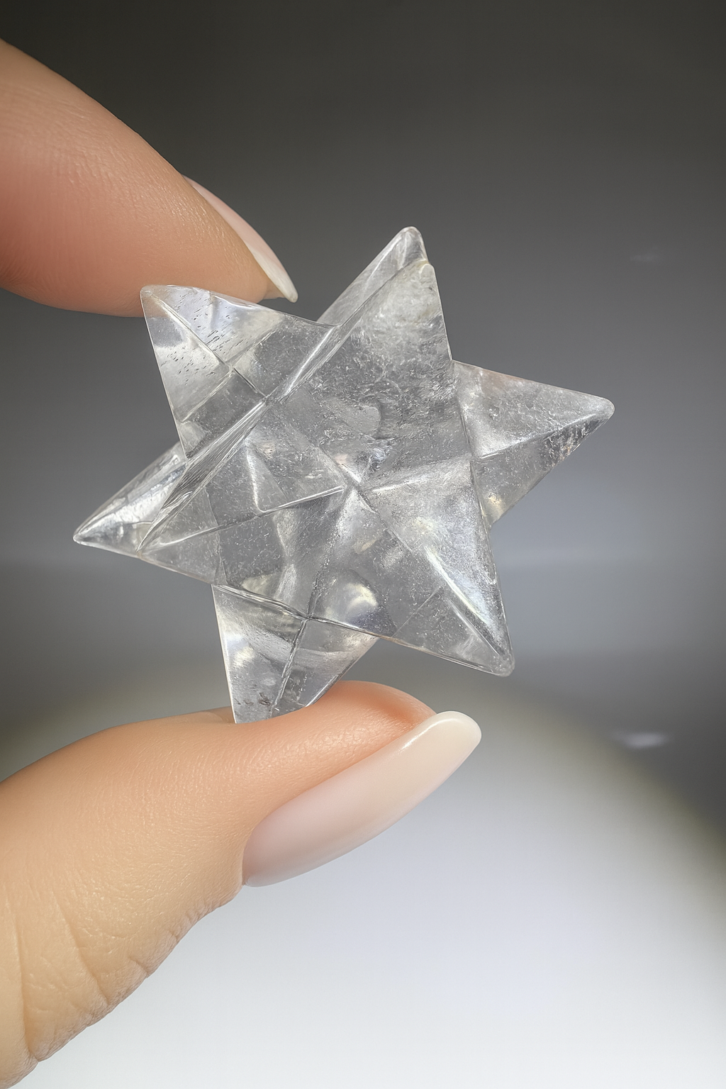 Wunderschöner Bergkristall Stern (Merkaba) – Sterntetraeder 4.3 cm