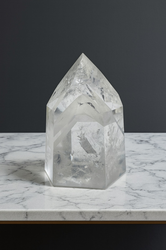 Bezaubernde Phantom-Quarz-Spitze mit Regenbogen – 7 cm, 177 g  Brasilien 💎