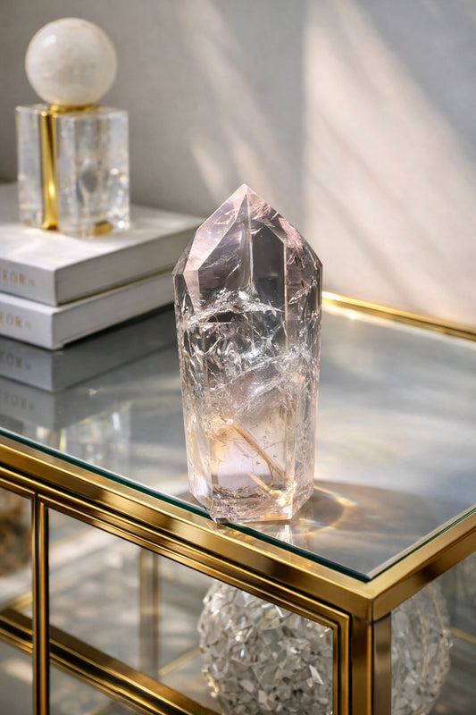 Fluoreszierende Ametrin-Phantomspitze aus Brasilien